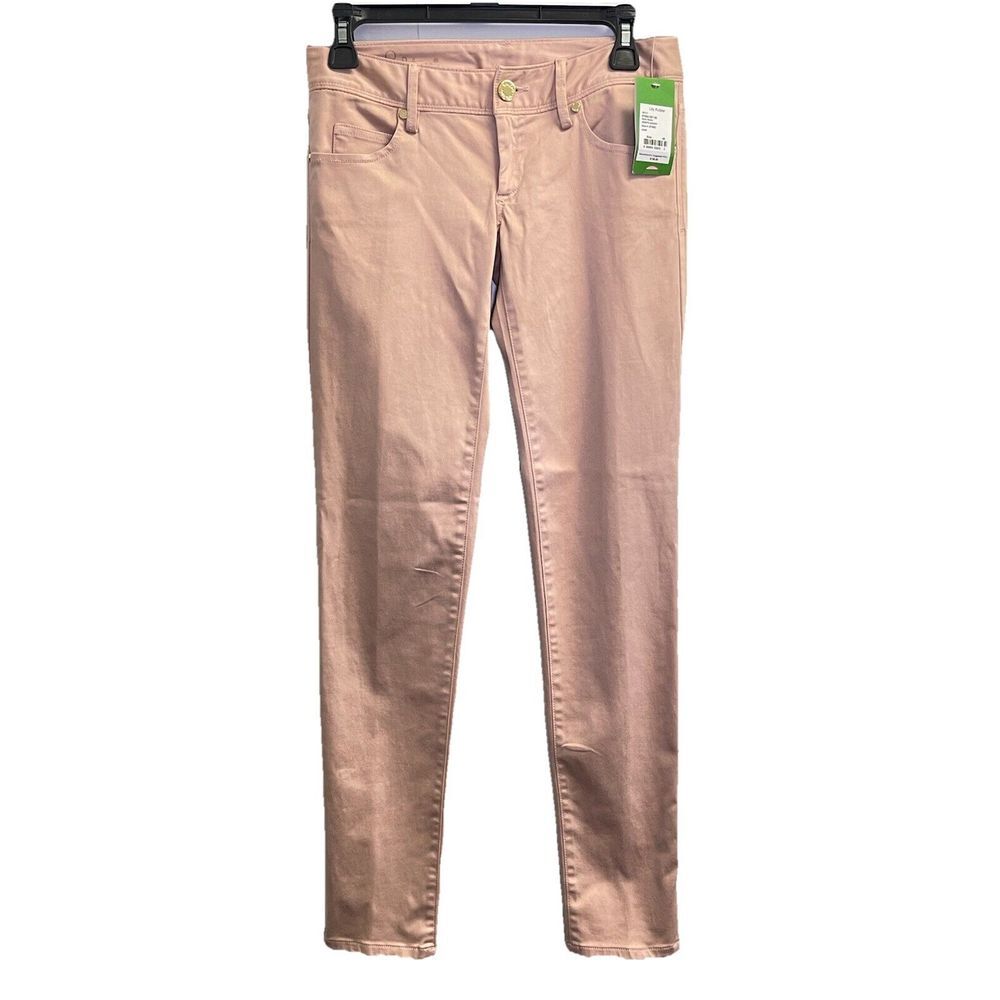 New Lilly Pulitzer Worth Skinny Jeans Women's Size 00‎ Rose Gold Slim Low Rise